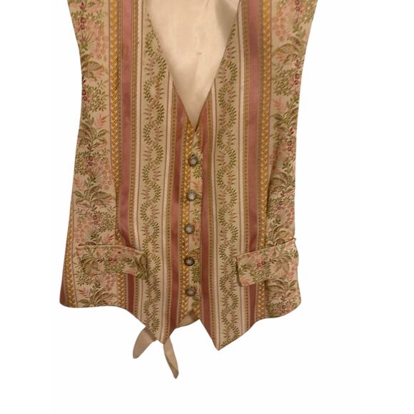 Casual Corner Women's Medium Ivory Pink V-Neck Tie Back Sleeveless Vest - Picture 4 of 10